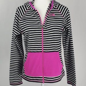 North Face pink and black zip up hoodie